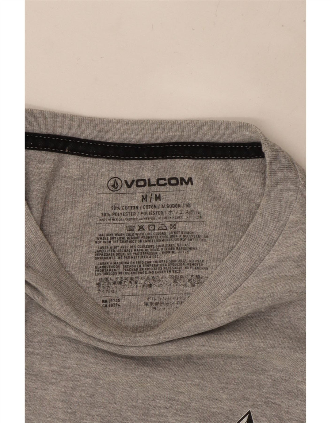 VOLCOM Mens Graphic Top Long Sleeve Medium Grey Cotton