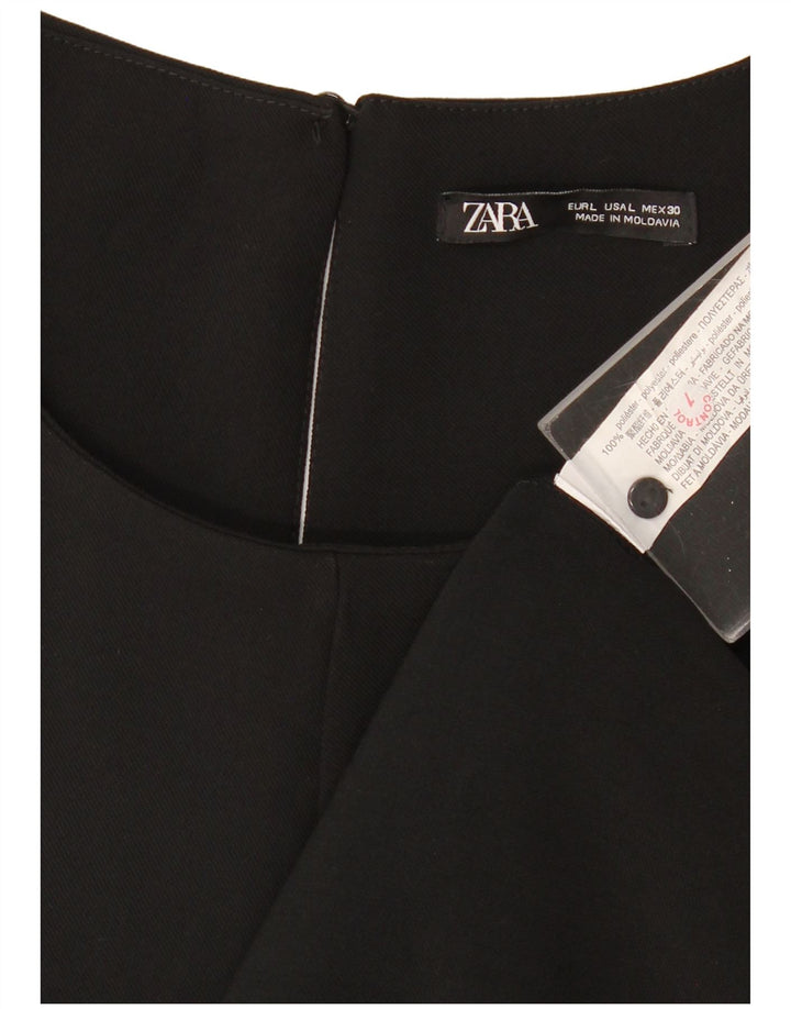 Zara Womens Sleeveless Tent Dress UK 16 Large Black Polyester