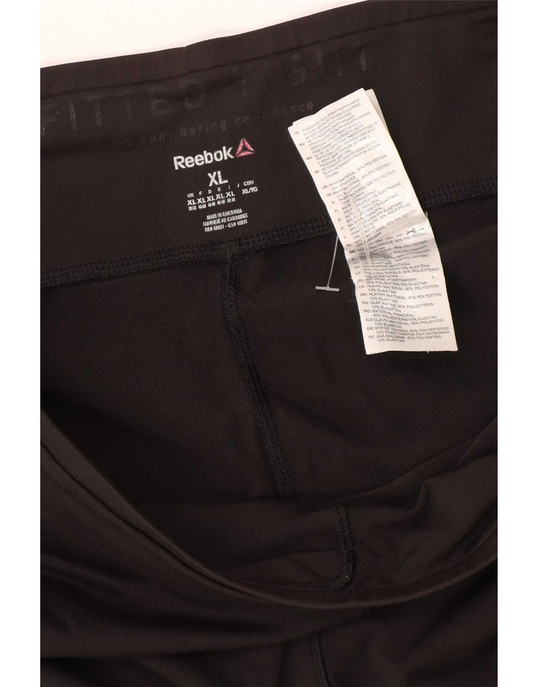 Reebok Womens Leggings UK 20/22 XL Black Polyester