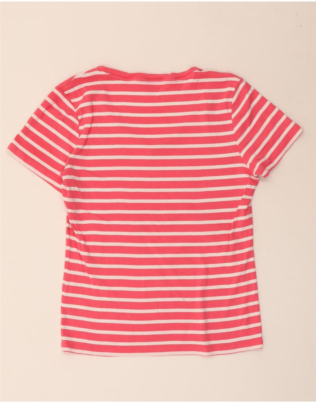 TOMMY HILFIGER Womens T-Shirt Top UK 18 XL Pink Striped Cotton