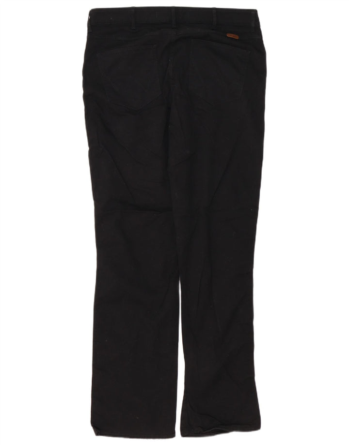 WRANGLER Womens Sara Straight Casual Trousers W33 L32 Black Cotton