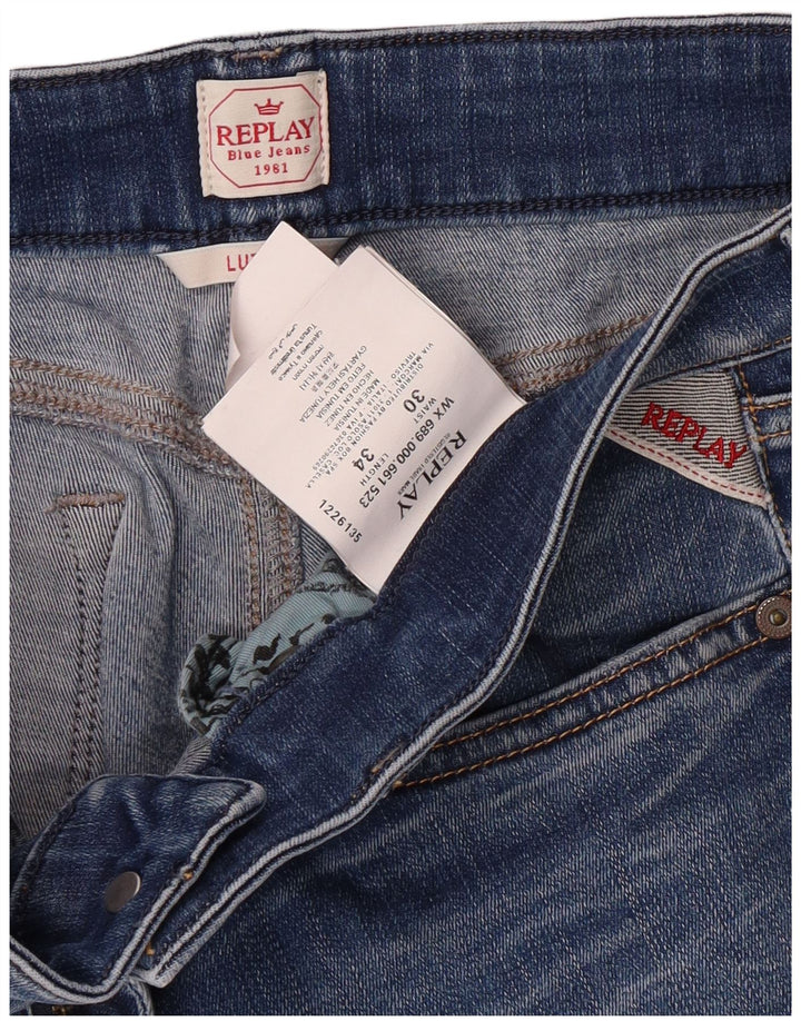 REPLAY Womens Luz Skinny Jeans W30 L34  Blue Cotton