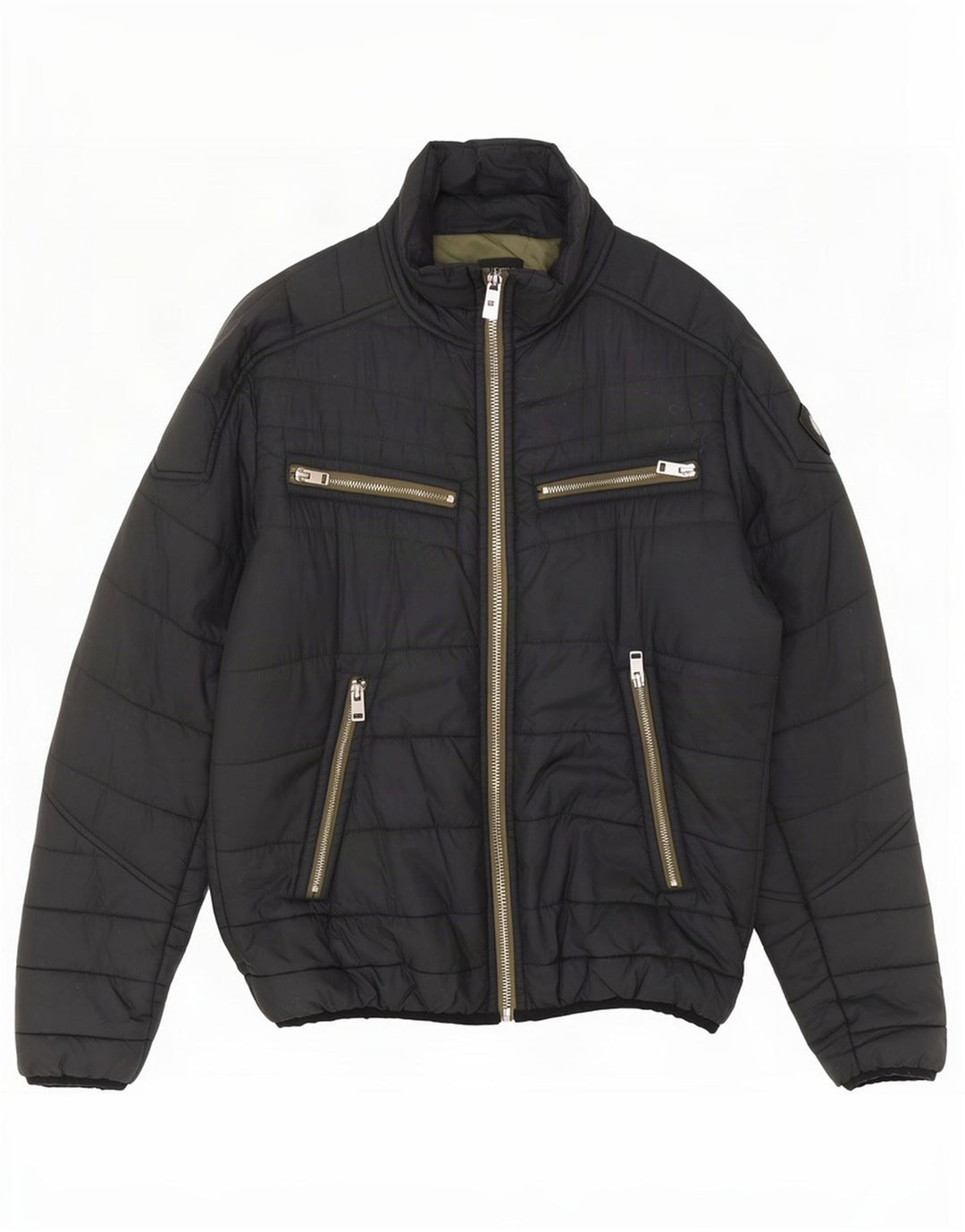 Diesel Mens Padded Jacket UK 40 Large Grey Nylon