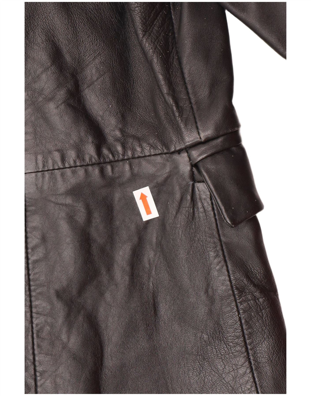 Vintage Womens Leather Coat UK 14 Medium Black Leather