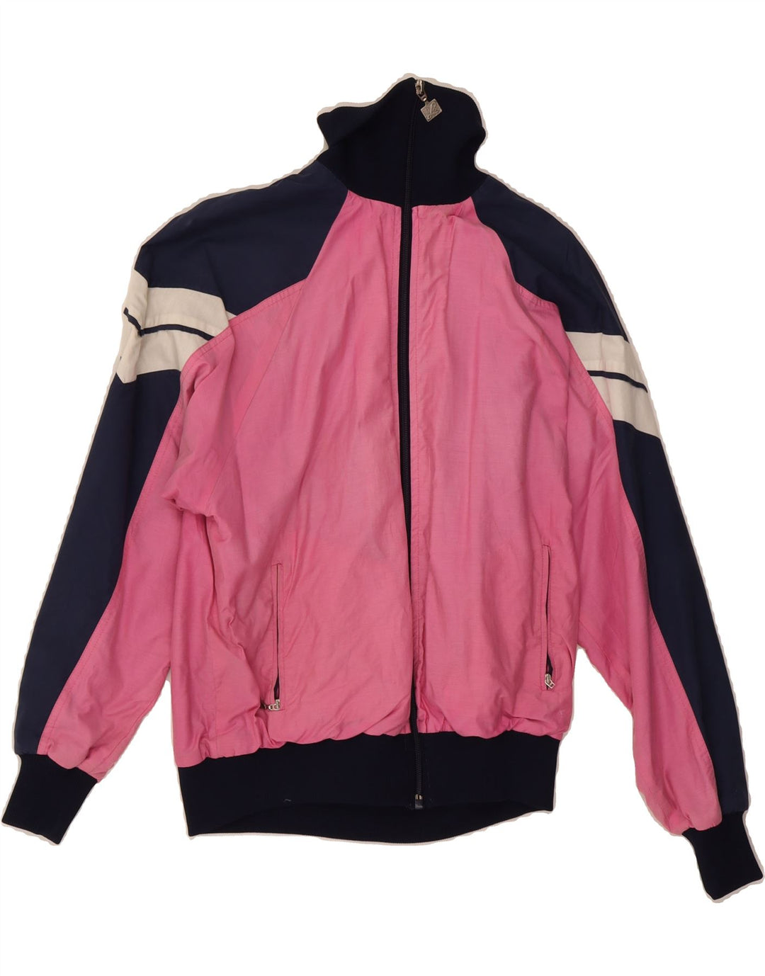 VINTAGE Womens Bomber Jacket EU 38 Medium Pink Colourblock Vintage Vintage and Second-Hand Vintage from Messina Hembry 