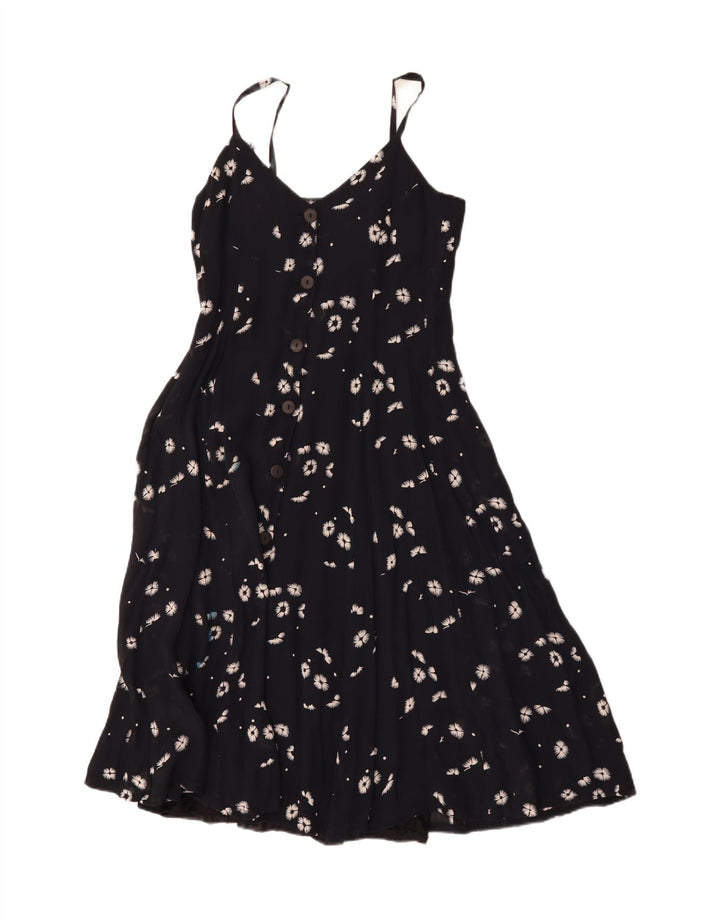 Artisan Womens Slip Dress UK 12 Medium Black Floral