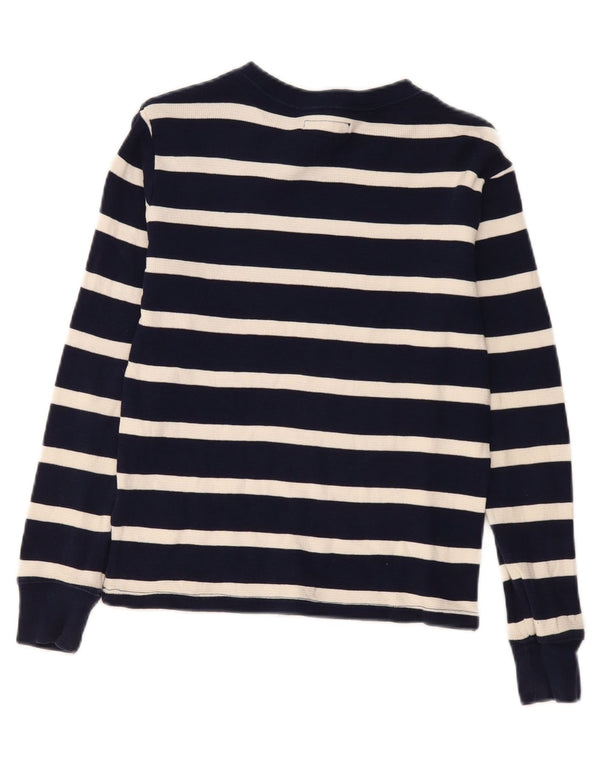 Polo Ralph Lauren Boys Top Long Sleeve 10-11 Years Medium Navy Blue Striped