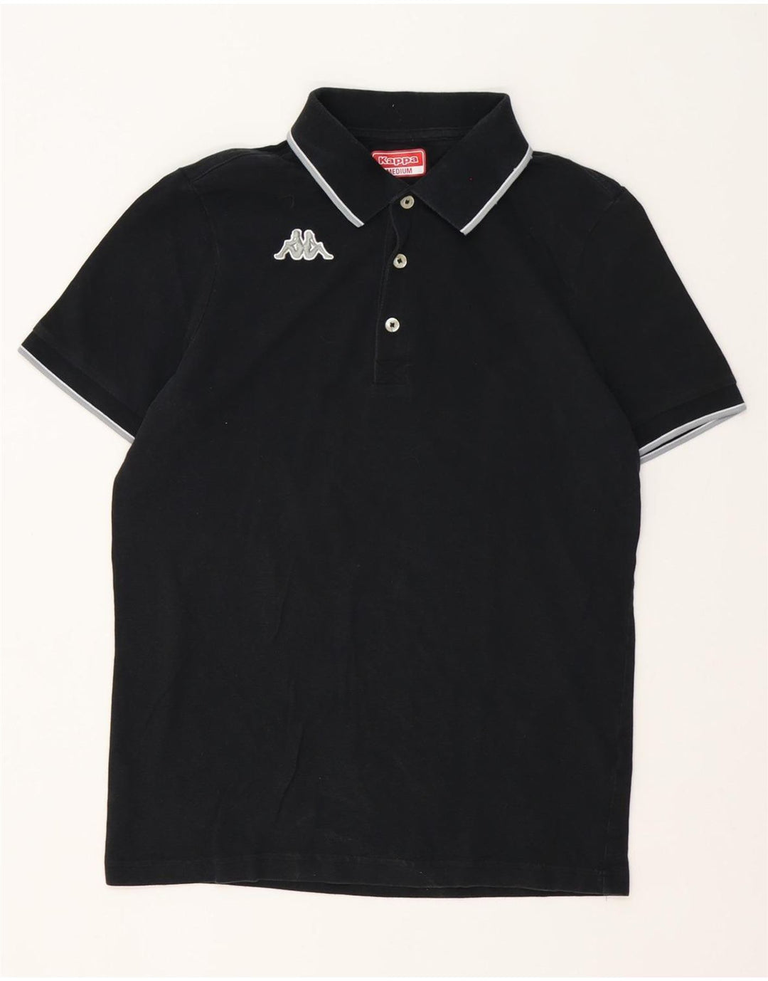 Kappa Mens Polo Shirt Medium Black Cotton