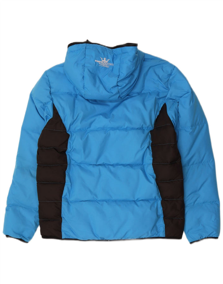 Wedze Mens Hooded Padded Jacket UK 40 Large Blue Colourblock Polyester