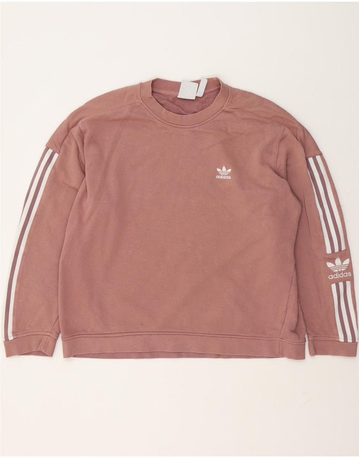Adidas Mens Sweatshirt Jumper Large Pink Cotton