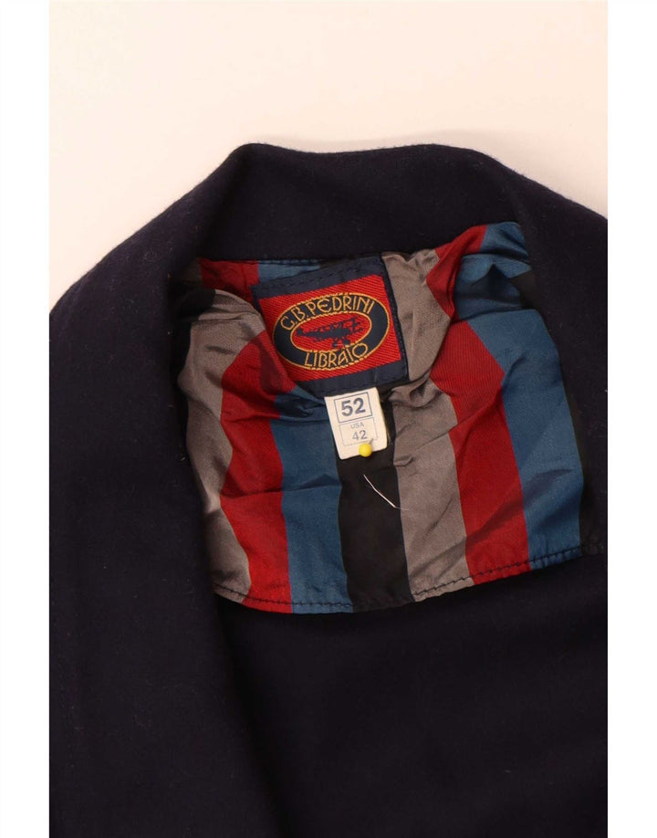 GB.PEDRINI Mens 2 Button Blazer Jacket IT52 XL Navy Blue Wool