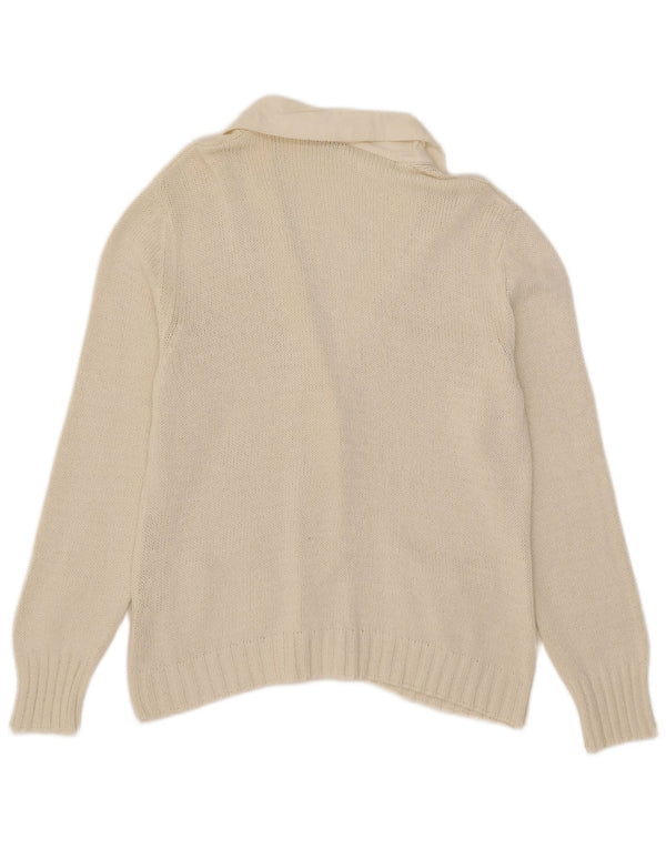 Glenfield Womens Cardigan Sweater UK 18 XL White Cotton