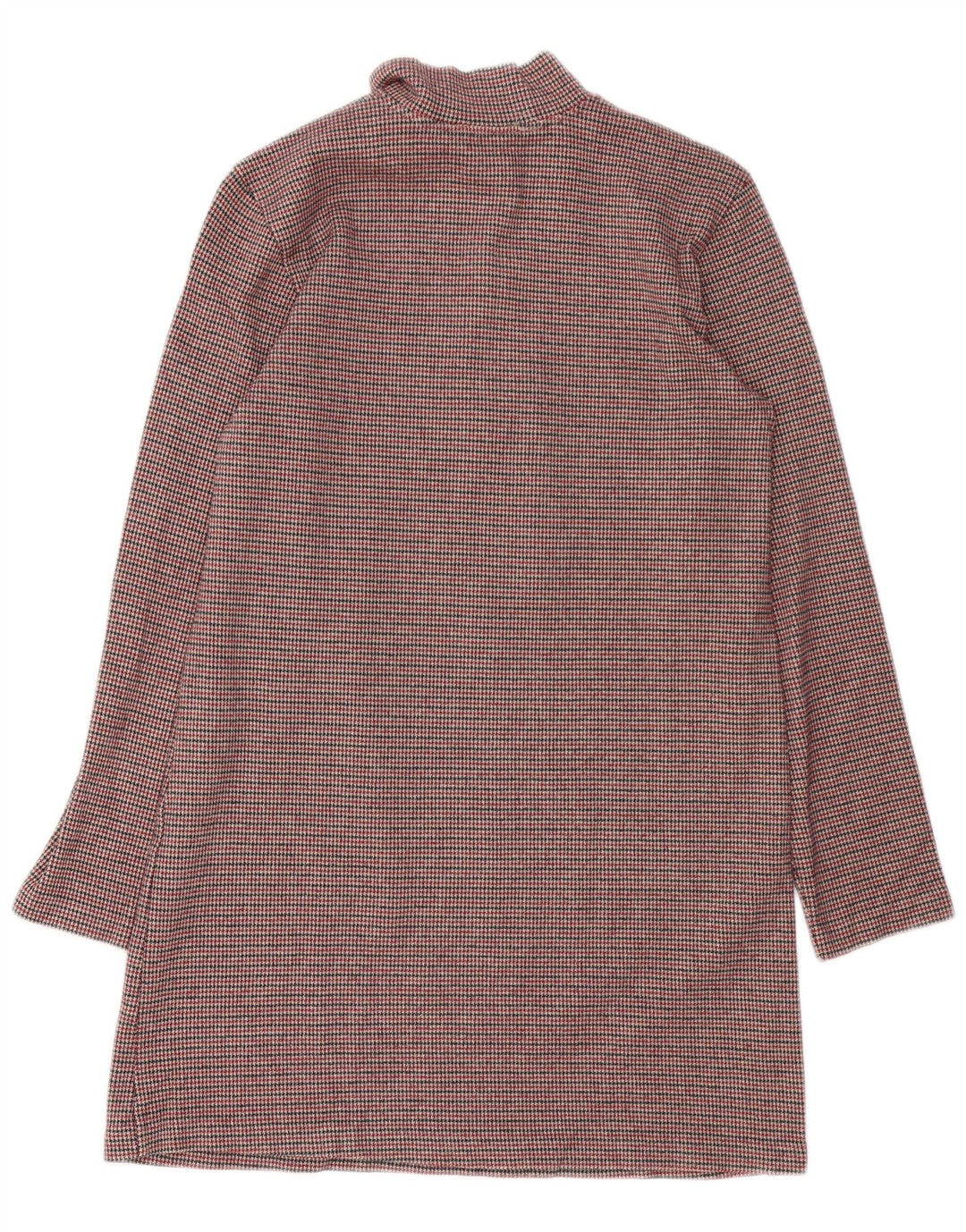 Zara Womens Long Sleeve Shift Dress UK 12 Medium Brown Houndstooth