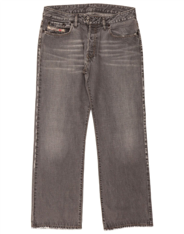 Diesel Womens Straight Jeans W34 L31 Grey Cotton