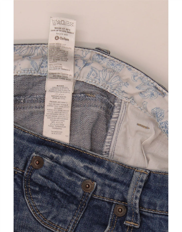 Marks & Spencer Mens Denim Shorts UK 12 Medium W32 Blue Cotton