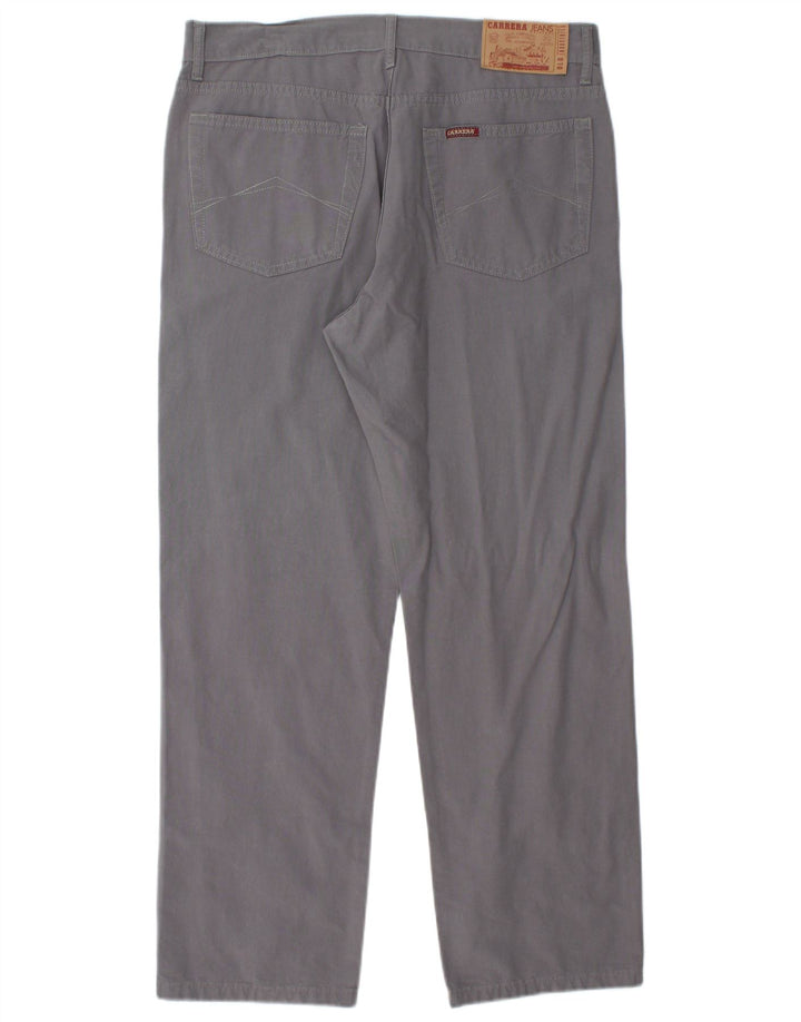 CARRERA Mens Straight Casual Trousers IT 52 XL W36 L29 Grey Cotton