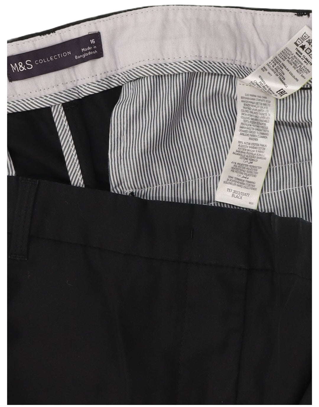 MARKS & SPENCER Womens Chino Shorts UK 16 Large 36  Black Polyester