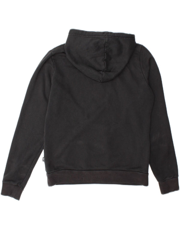 Puma Womens Graphic Hoodie Jumper UK 10 Small Black Cotton