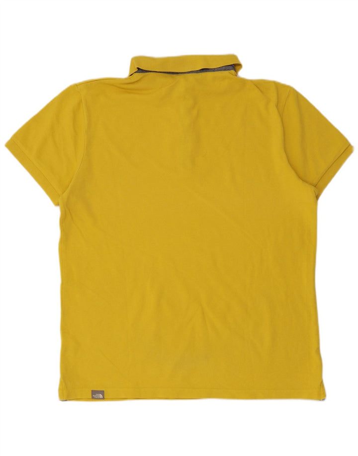 THE NORTH FACE Mens Polo Shirt Large Yellow Cotton