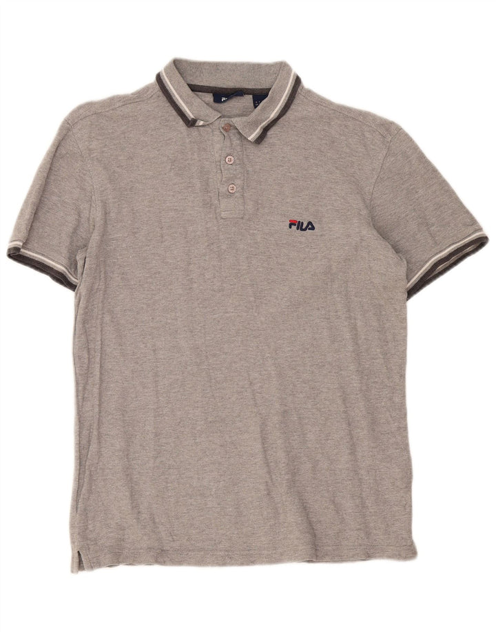 Fila Mens Polo Shirt Small Grey Striped