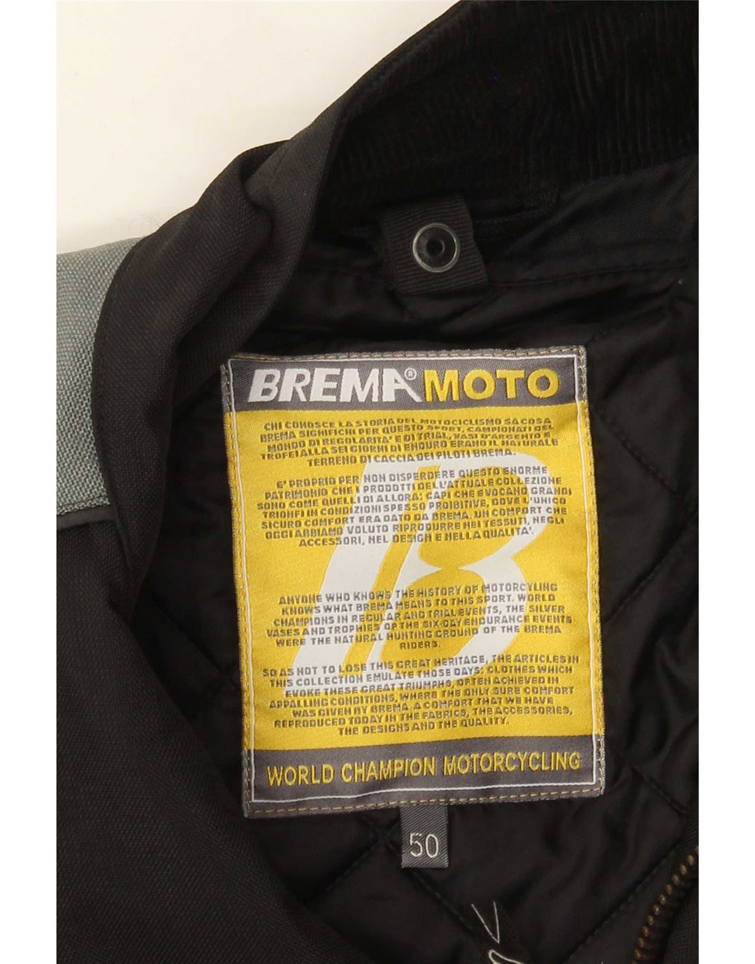 Brema Mens Graphic Racer Jacket IT 50 Large Black Colourblock