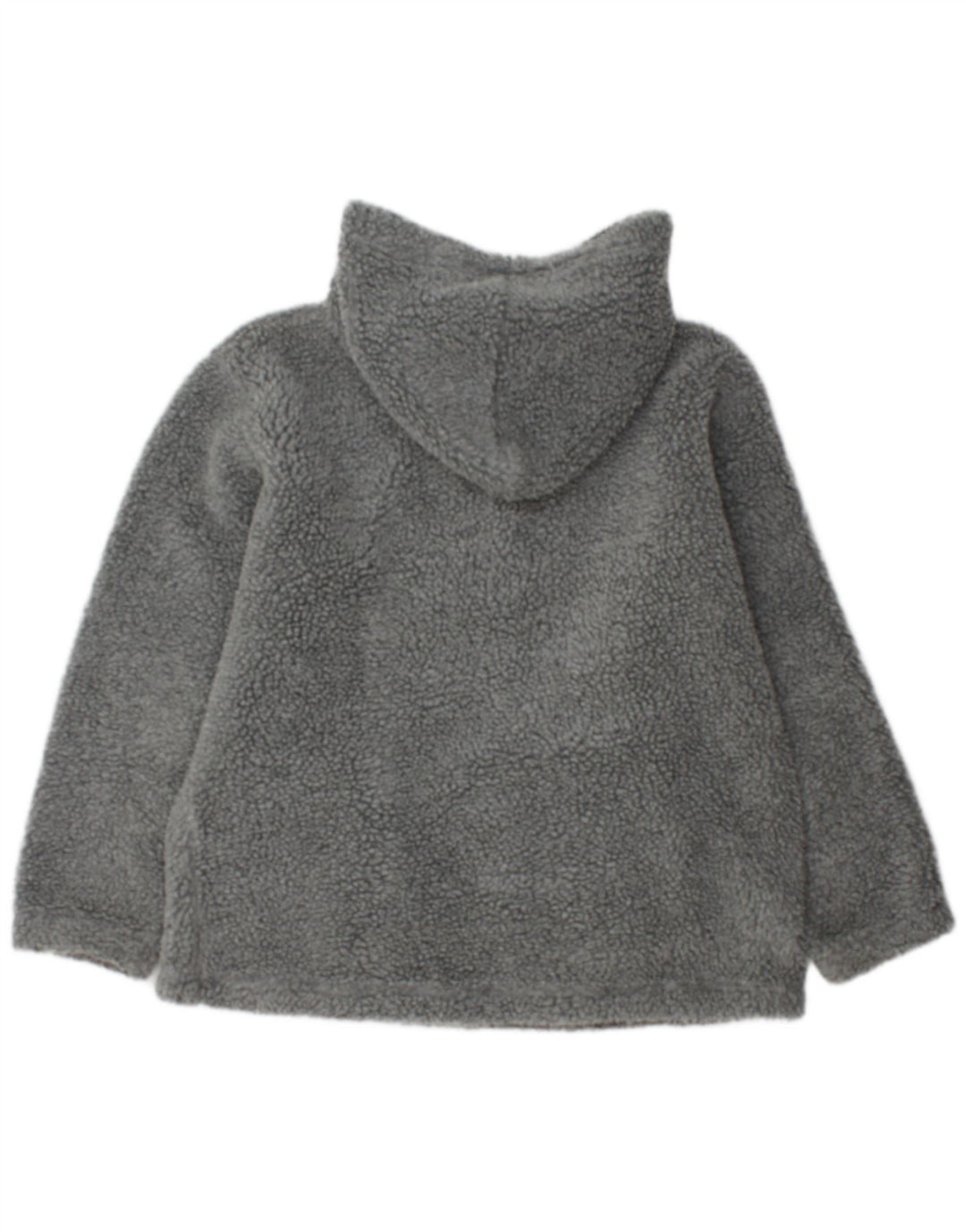 Fishbone Mens Hooded Zip Neck Fleece Jumper Large Grey Polyester