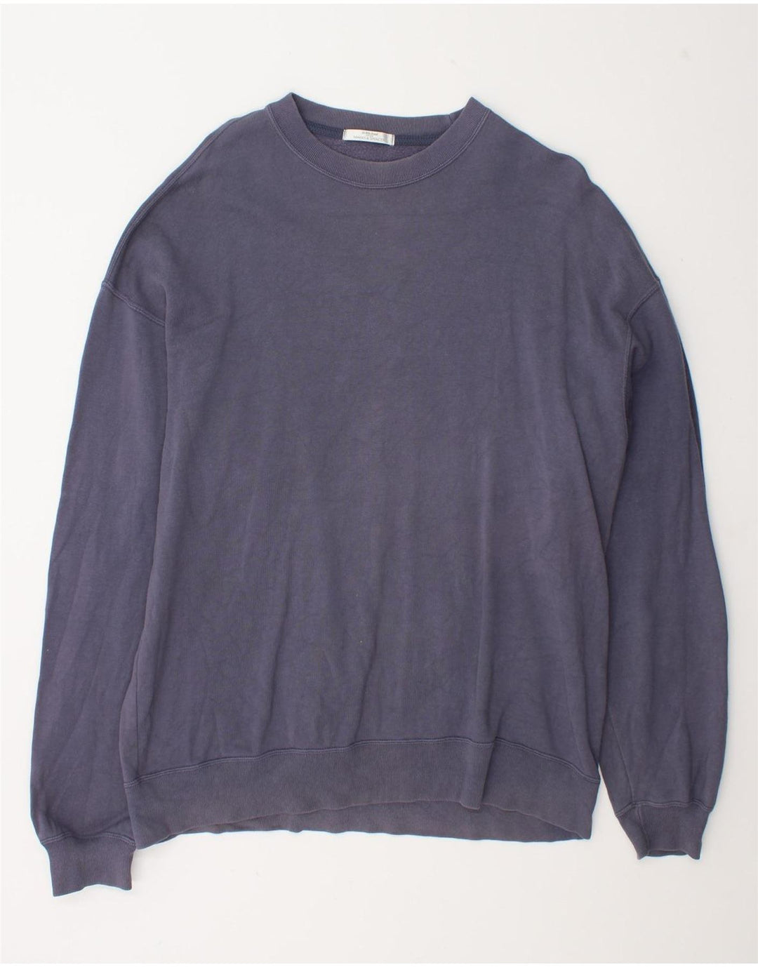 Marks & Spencer Mens Sweatshirt Jumper Large Navy Blue Cotton