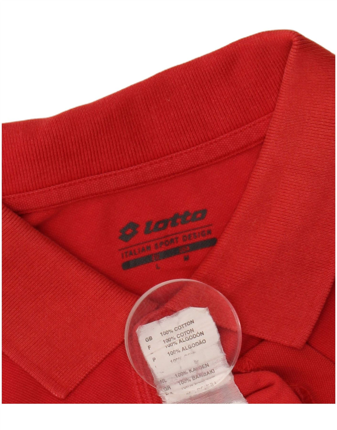 LOTTO Mens Polo Shirt Medium Red Cotton