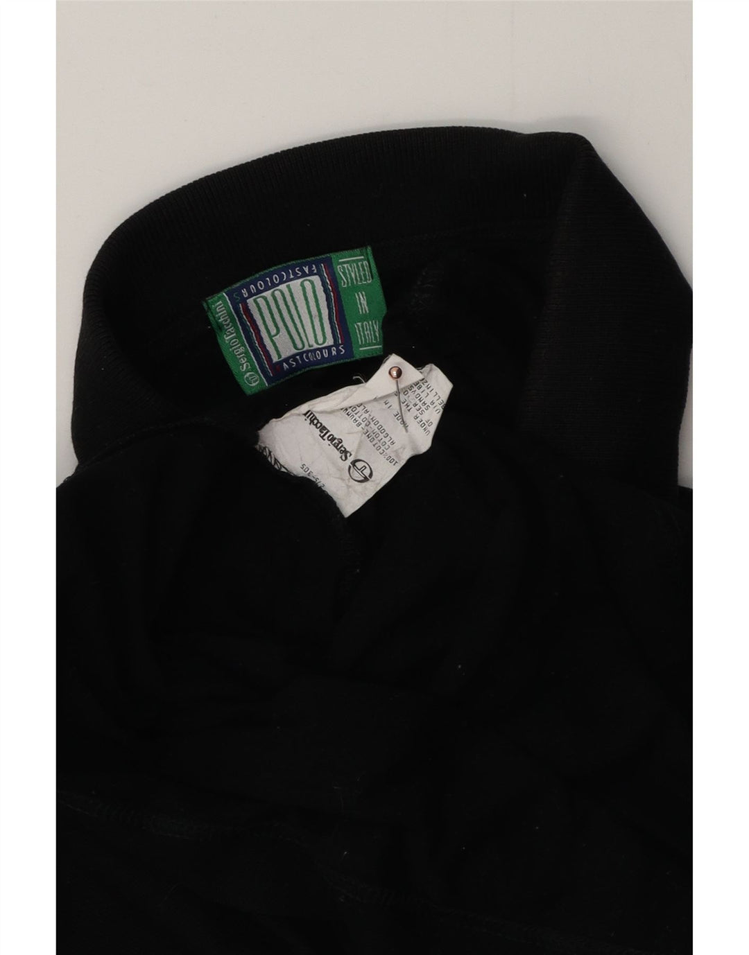 SERGIO TACCHINI Mens Polo Shirt Large Black Cotton