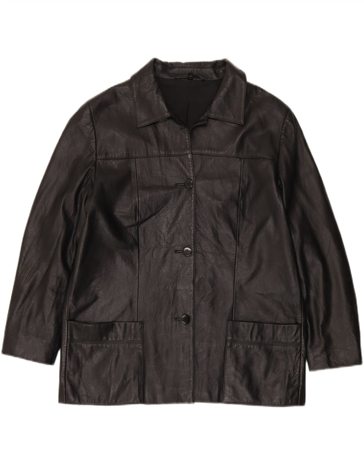 Vintage Womens Leather Jacket EU 42 Large Black