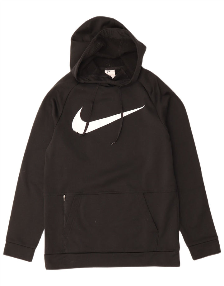 Nike Mens Therma-Fit Graphic Hoodie Jumper Small Black Polyester