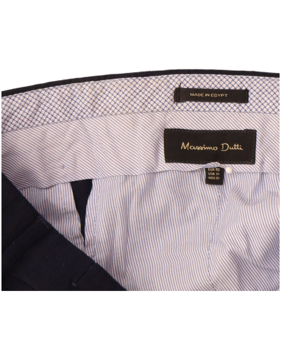 MASSIMO DUTTI Mens Straight Suit Trousers EU 40 Medium W31 L32 Navy Blue
