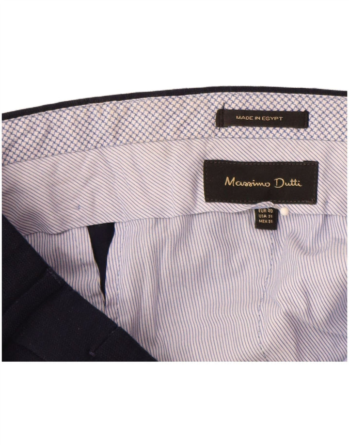 MASSIMO DUTTI Mens Straight Suit Trousers EU 40 Medium W31 L32 Navy Blue