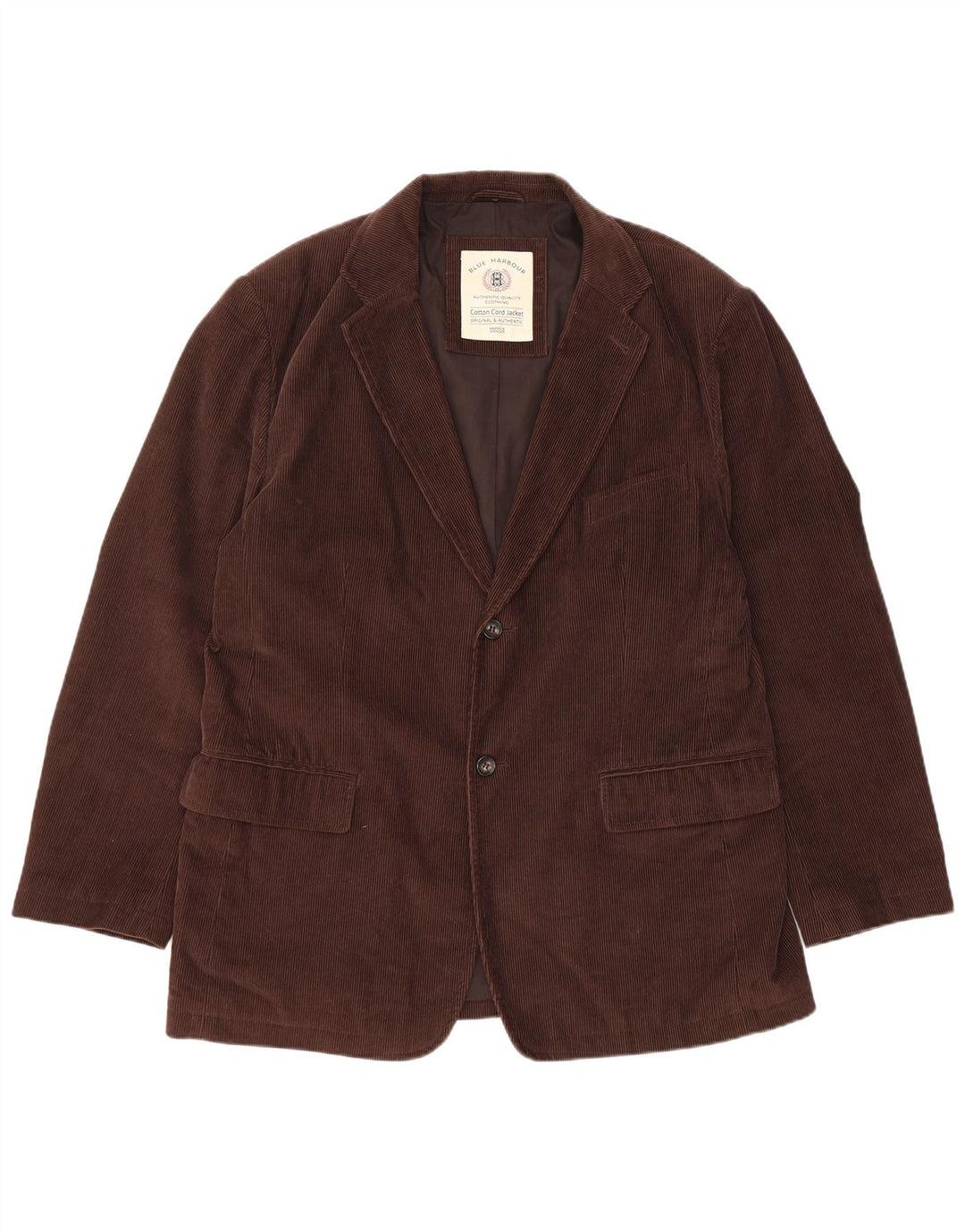 Marks & Spencer Mens 2 Button Corduroy Blazer Jacket UK 40 Large Brown