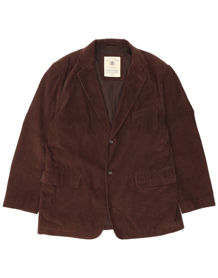 Marks & Spencer Mens 2 Button Corduroy Blazer Jacket UK 40 Large Brown