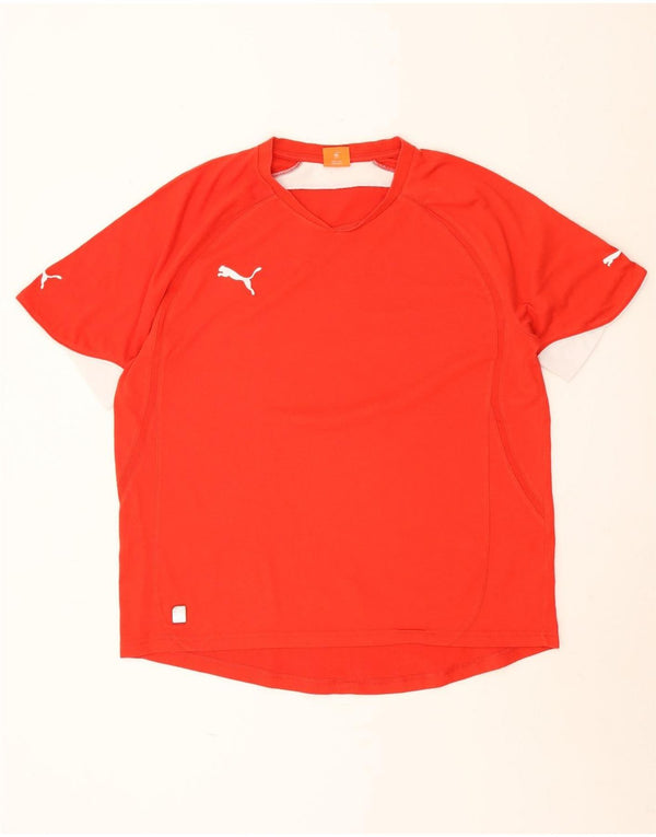 Puma Mens T-Shirt Top XL Red Colourblock