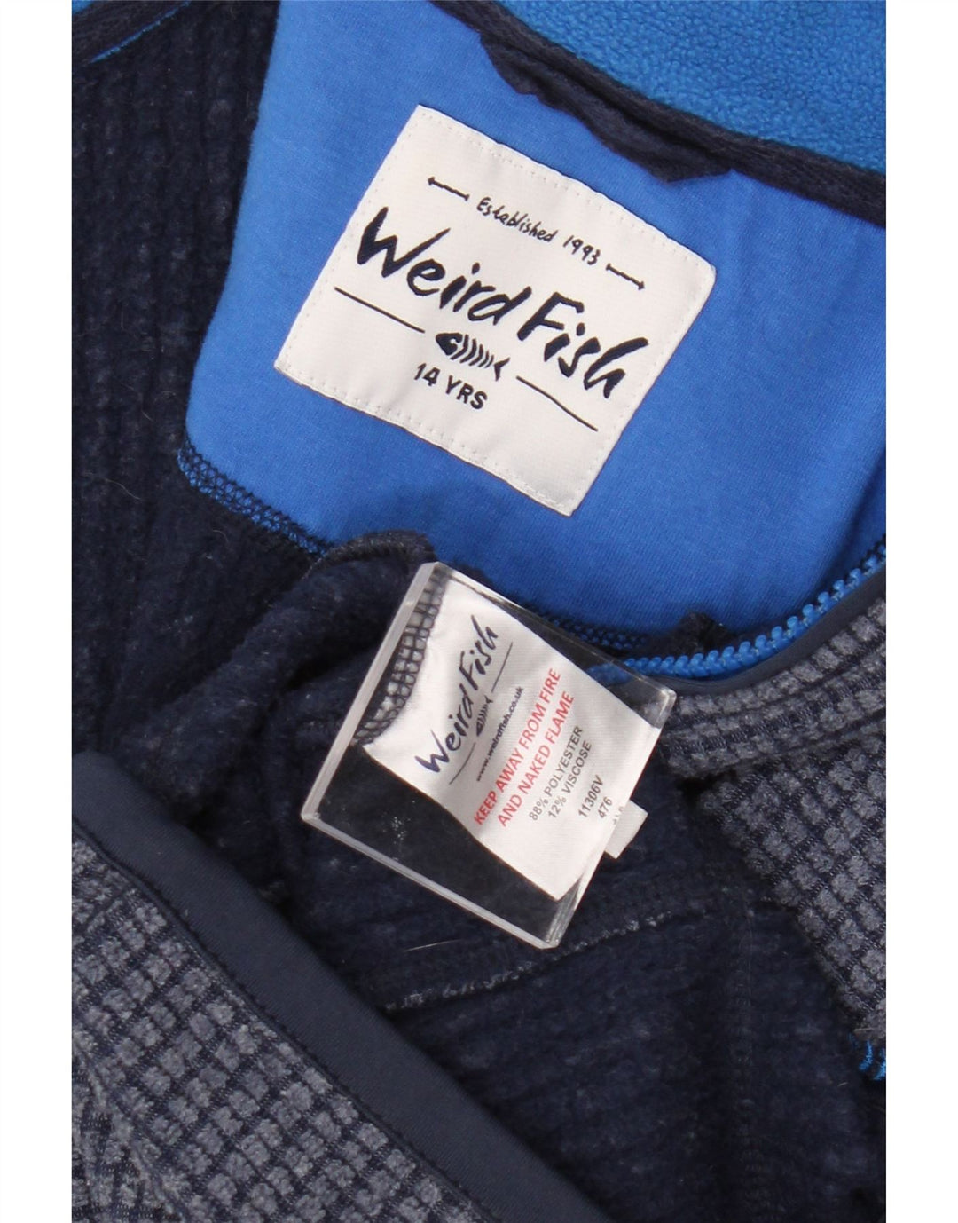 Weird Fish Boys Tracksuit Top Jacket 13-14 Years Navy Blue Polyester