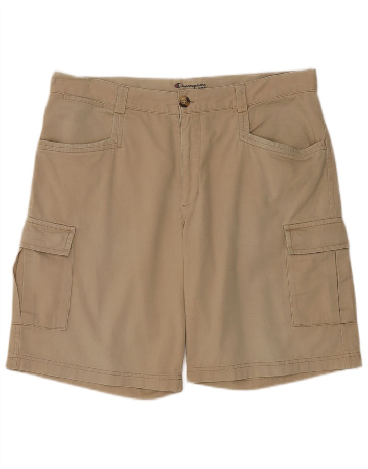 Champion Mens Cargo Shorts Large W36  Beige Cotton