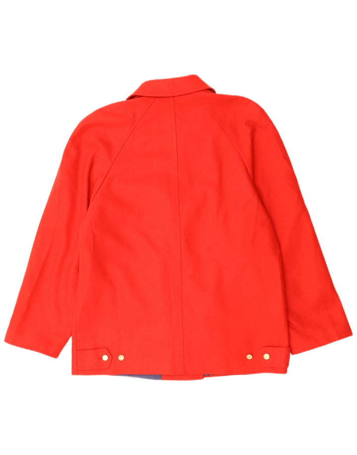 Vintage Womens Double Breasted Blazer Jacket UK 14 Medium Red Wool Retro