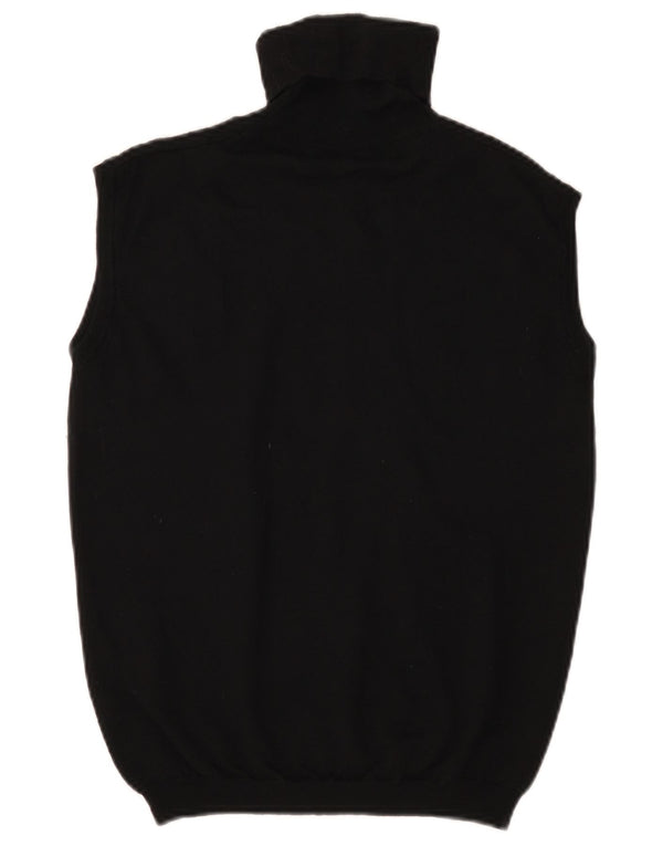 Trussardi Womens Vest Tank Top UK 14 Large Black Merino Wool