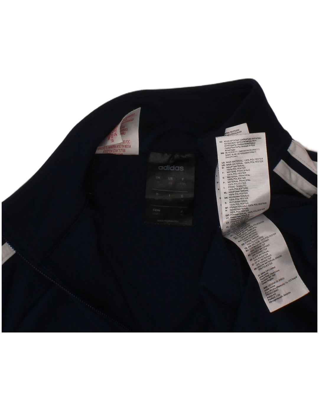 ADIDAS Boys Climalite Tracksuit Top Jacket 7-8 Years Navy Blue Polyester