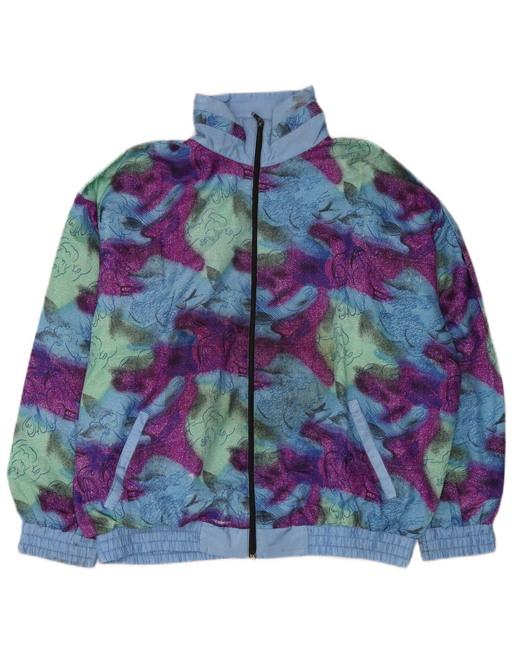 Vintage Mens Tracksuit Top Jacket XL Multicoloured Tie Dye