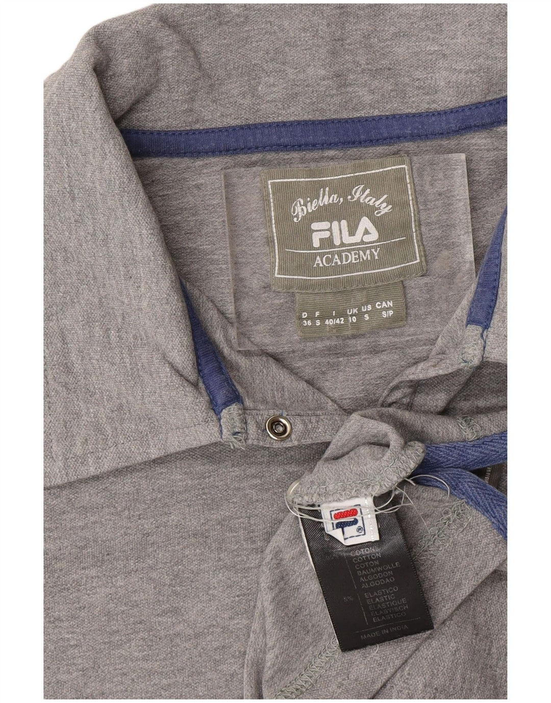 FILA Womens Crop Sleeveless Polo Shirt UK 10 Small Grey Cotton