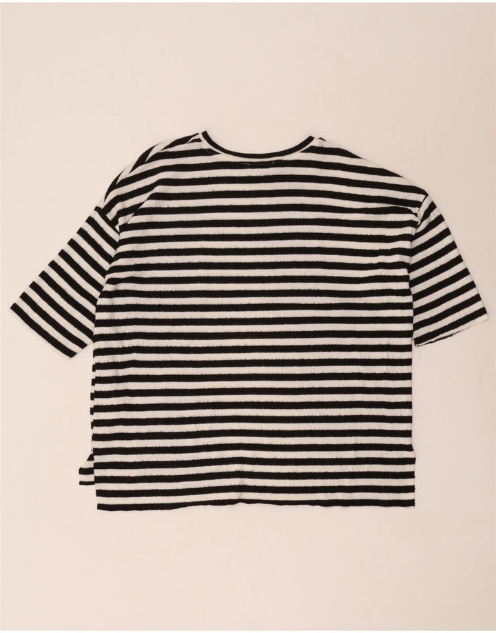 Zara Womens Oversized T-Shirt Top UK 14 Medium Black Striped