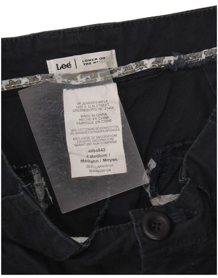 Lee Womens Low Waist Capri Trousers US 4 Small W28 L20 Navy Blue Cotton