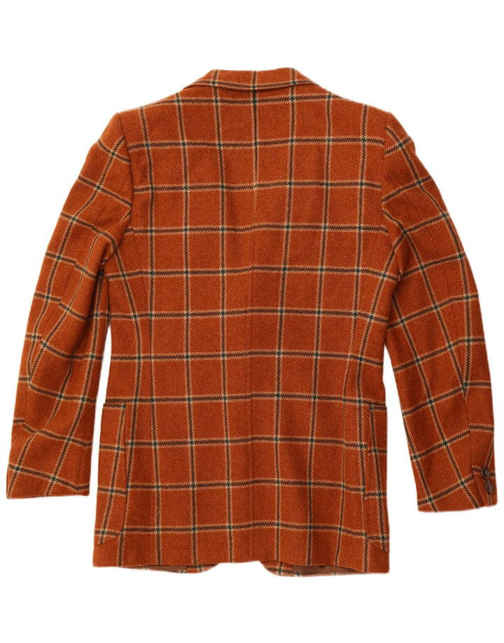 VINTAGE Mens 2 Button Blazer Jacket IT 50 Large Brown Check Wool