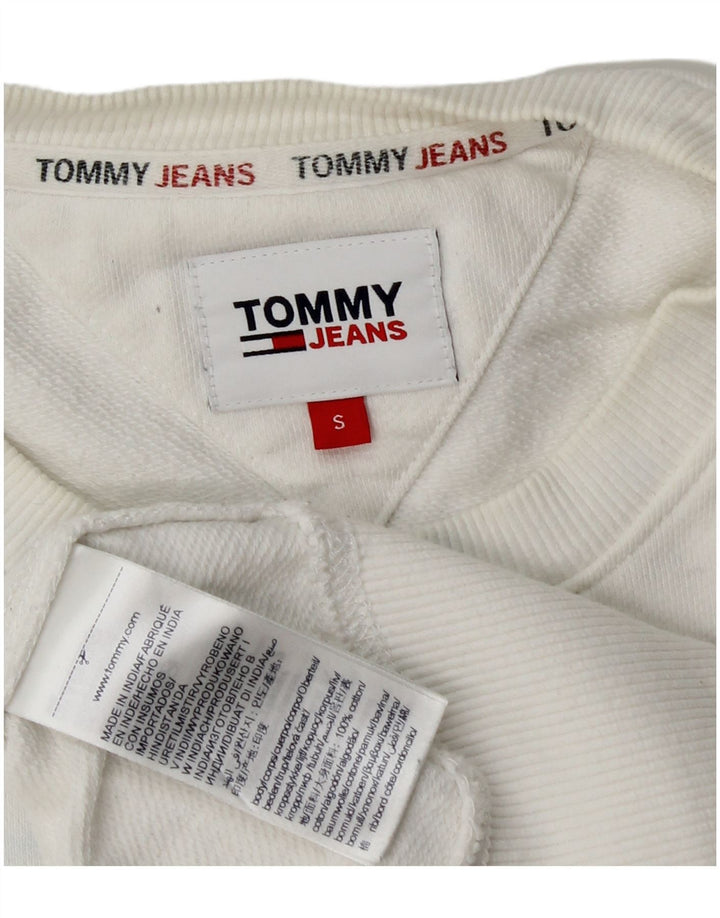 Tommy Hilfiger Mens Graphic Sweatshirt Jumper Small White Cotton