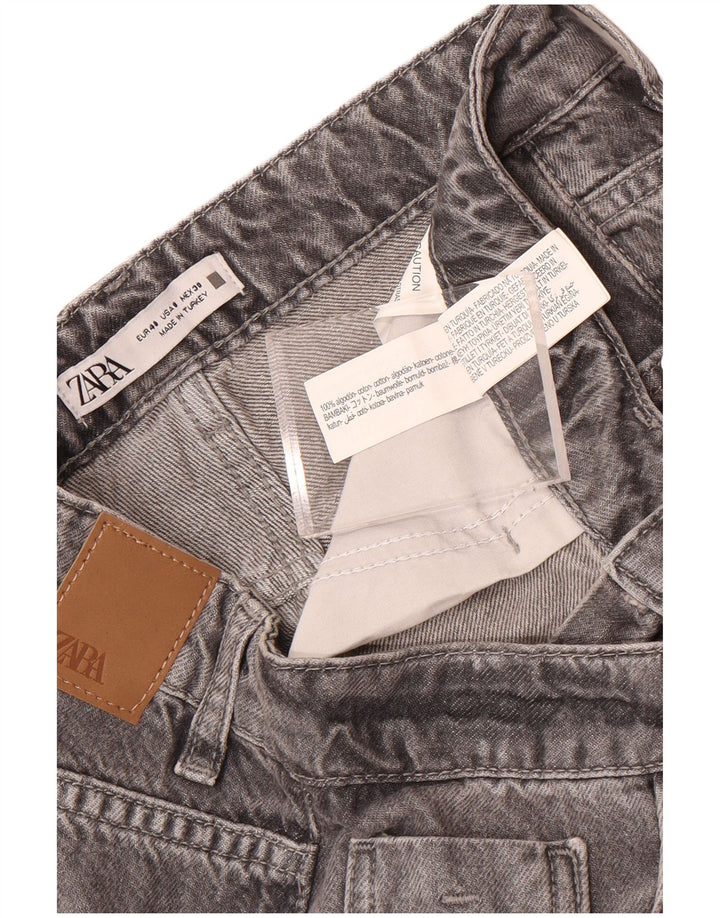 Zara Womens Cropped Jeans EU 40 Medium W30 L25 Grey Cotton