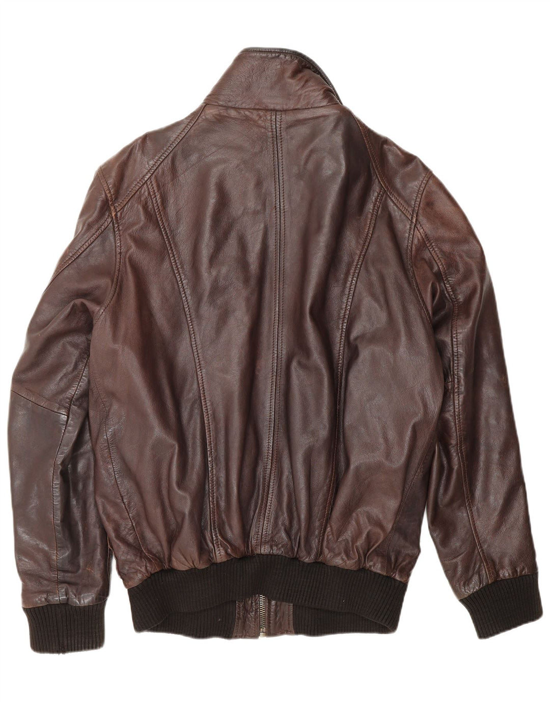 MAZE Mens Leather Jacket UK 40 Large Brown Leather