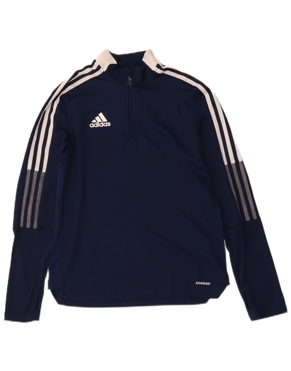 Adidas Boys Aeroready Pullover Tracksuit Top 13-14 Years Navy Blue